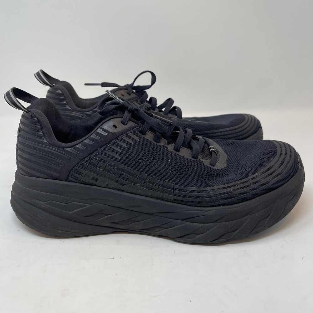Hoka Bondi 7 Running Shoes Mens 11 Black Good Max Cushion Road Sneakers - Picture 5 of 11
